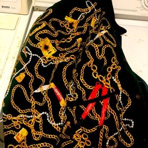 Supreme Chains Dark Green Quilted Jacket